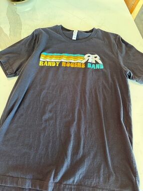 Bella Canvas Black Randy Rogers Band Short Sleeve Tee with Retro Stripe Logo